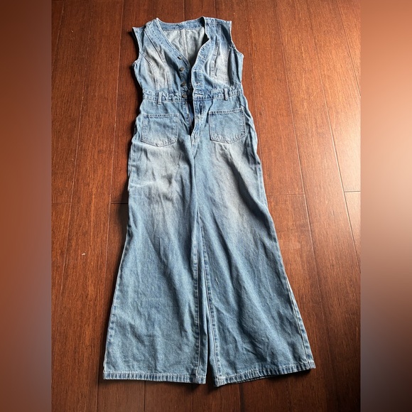 Dazy Pants - Denim Sleeveless Jumpsuit
